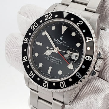 Rolex GMT-Master 40mm Black Dial/Bezel Steel Oyster Watch 16700 Box Papers