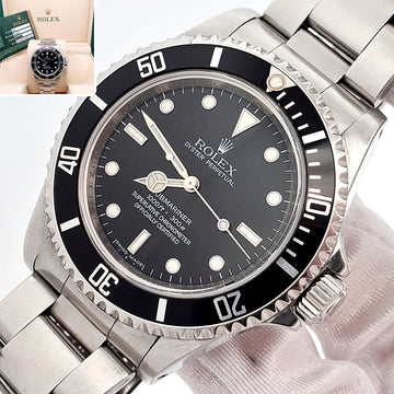 Rolex Submariner No-Date Engraved Rehaut Steel 40mm Watch 14060 Box Papers