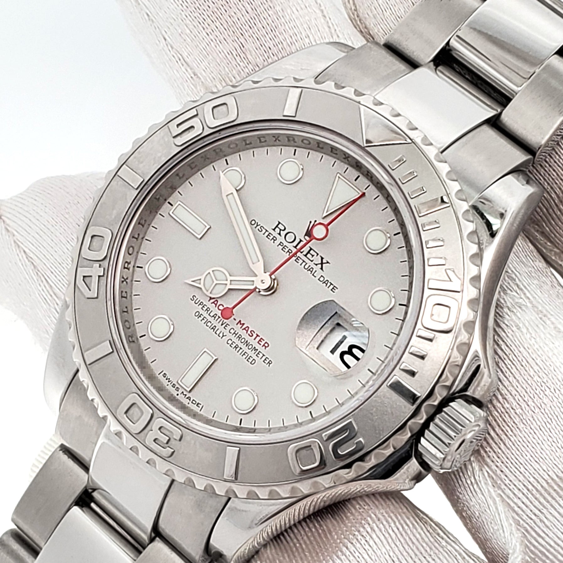 Rolex Yacht-Master 40mm Platinum Bezel Steel Watch, Ref 16622