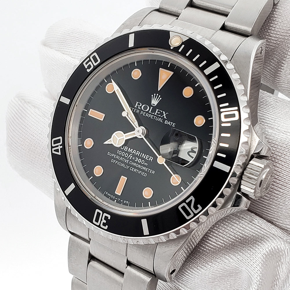 Rolex Submariner Date 40mm 16800 Patina Dial Stainless Steel Oyster Watch