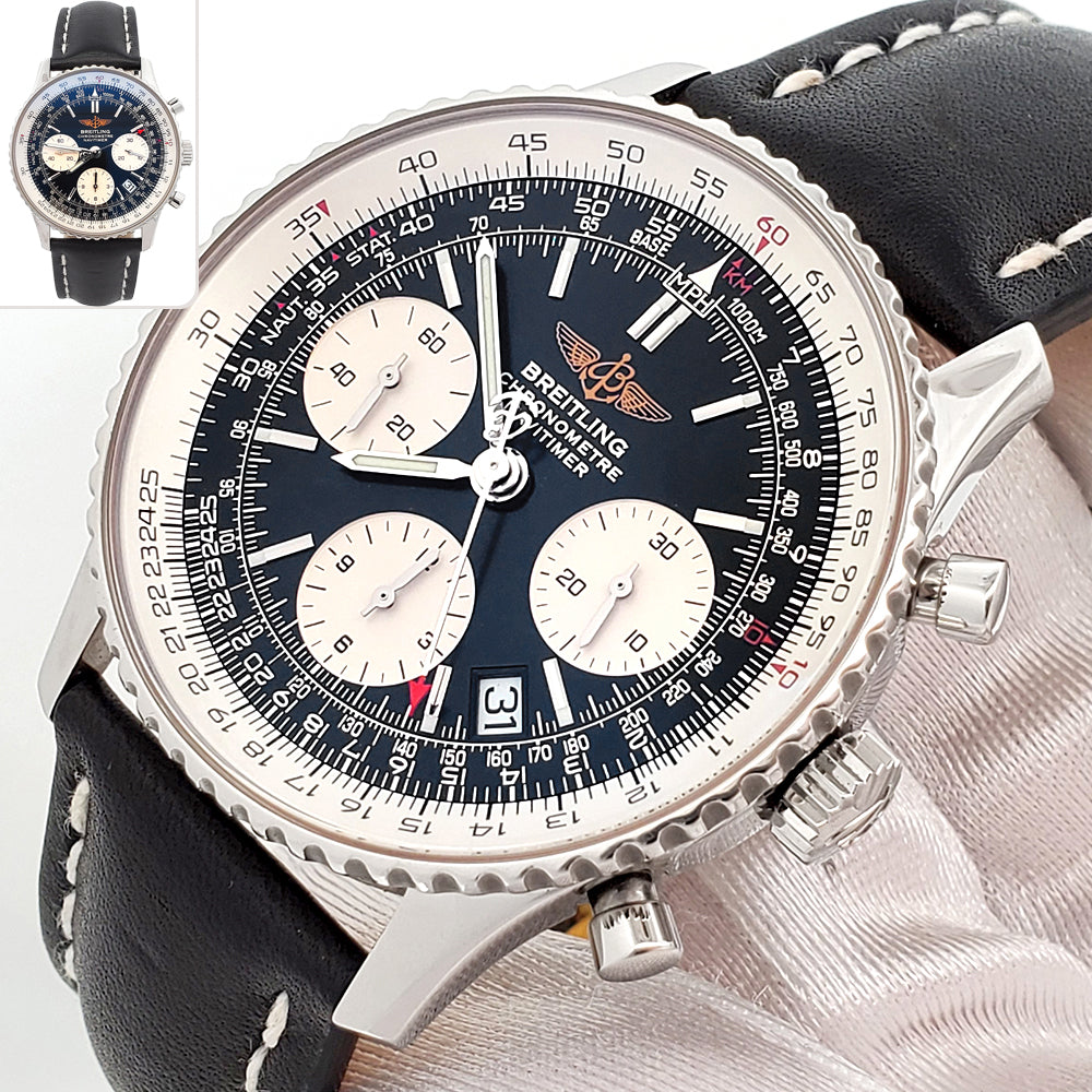 Breitling Navitimer Chronograph 42mm Black Dial Automatic Steel Mens Watch A23322