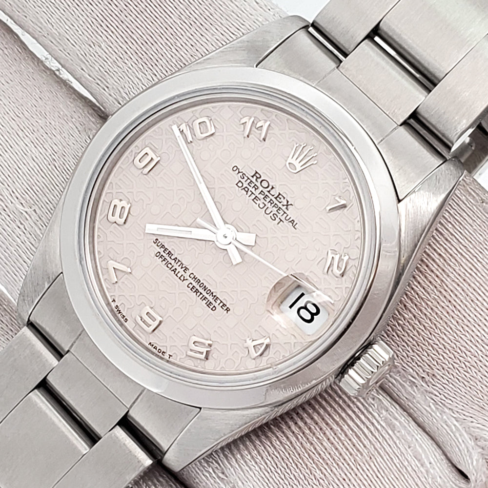 Rolex Datejust 31mm Cream Jubilee Arabic Dial Steel Watch 68240