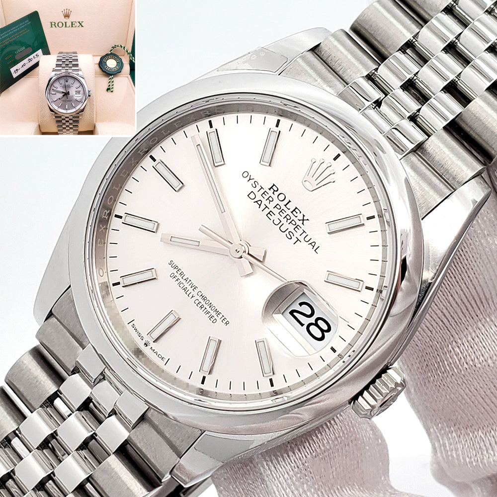 Unworn 2025 Rolex Datejust 36mm 126200 Silver Index Steel Jubilee Watch Box/Papers/Tag