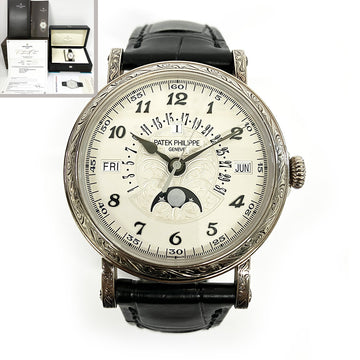 2018 Patek Philippe Retrograde Perpetual Calendar 42mm White Gold Rare Handcrafts 5160/500G-001 Box Papers