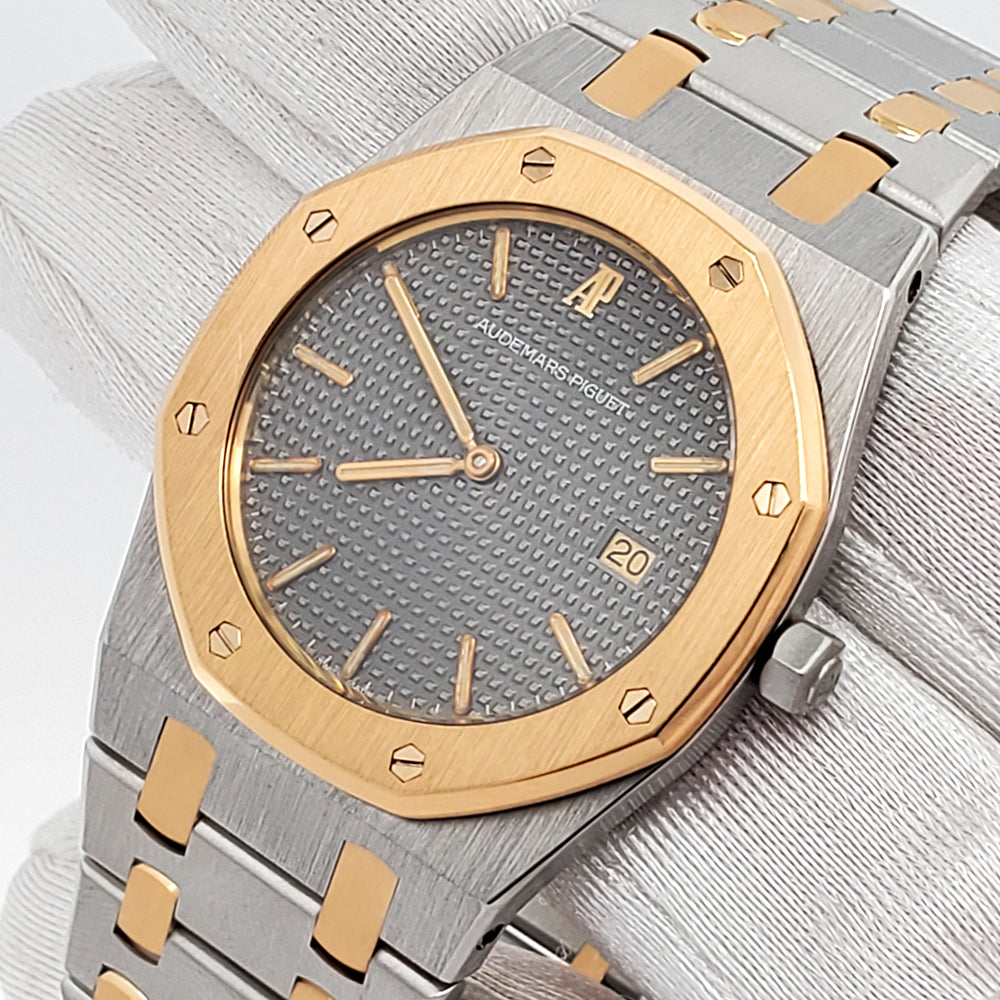 Audemars Piguet Royal Oak 33mm Grey Tapisserie 2-tone Yellow Gold/Steel Watch SA56175