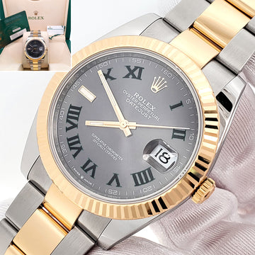 2023 Rolex Datejust 41 126333 Wimbledon Slate Dial Yellow Gold/Steel Oyster Watch Box/Papers/Tag