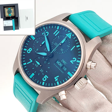 2023 IWC Pilot Chronograph Mercedes AMG Petronas Titanium Men's 41mm Watch IW388108 Box/Papers/Extra Strap