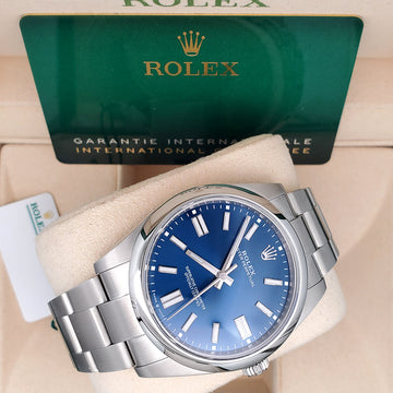 Rolex Oyster Perpetual 41mm 124300 Blue Steel Oyster Watch Box Papers