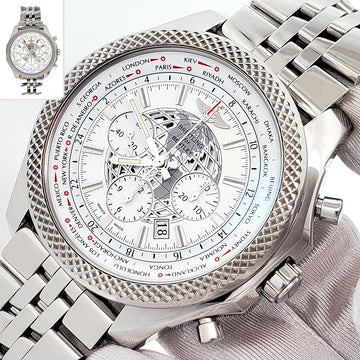 Breitling Bentley GMT B05 Unitime White Dial Mens 49mm Watch AB0521