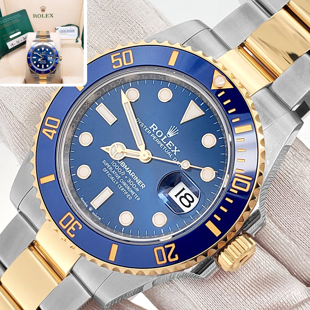 2023 Rolex Submariner Date 41mm Blue Dial 2-tone Yellow Gold/Steel Oyster Watch 126613LB Box/Papers/Tag