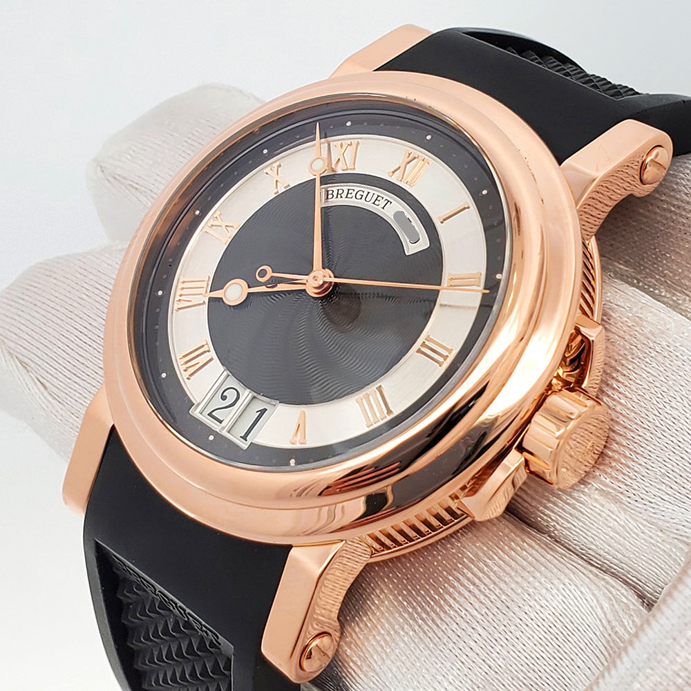 Breguet Marine Rose Gold Big Date 39mm Watch 5817BR/Z2/5V8 With Booklet