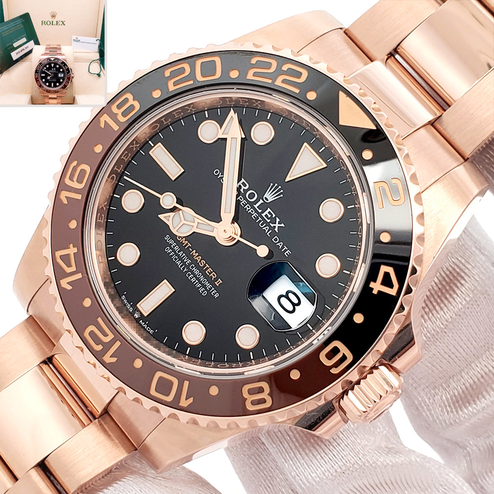 2023 Rolex GMT-Master II Rootbeer 126715CHNR Everose Gold Oyster Watch Box/Papers/Tag