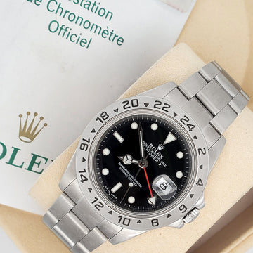 Rolex Explorer II 40mm Black Dial Steel Oyster Watch 16570 Box Papers