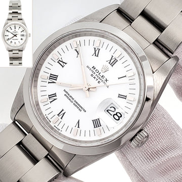 Rolex Oyster Perpetual Date 34mm Steel Smooth Bezel Watch 15200