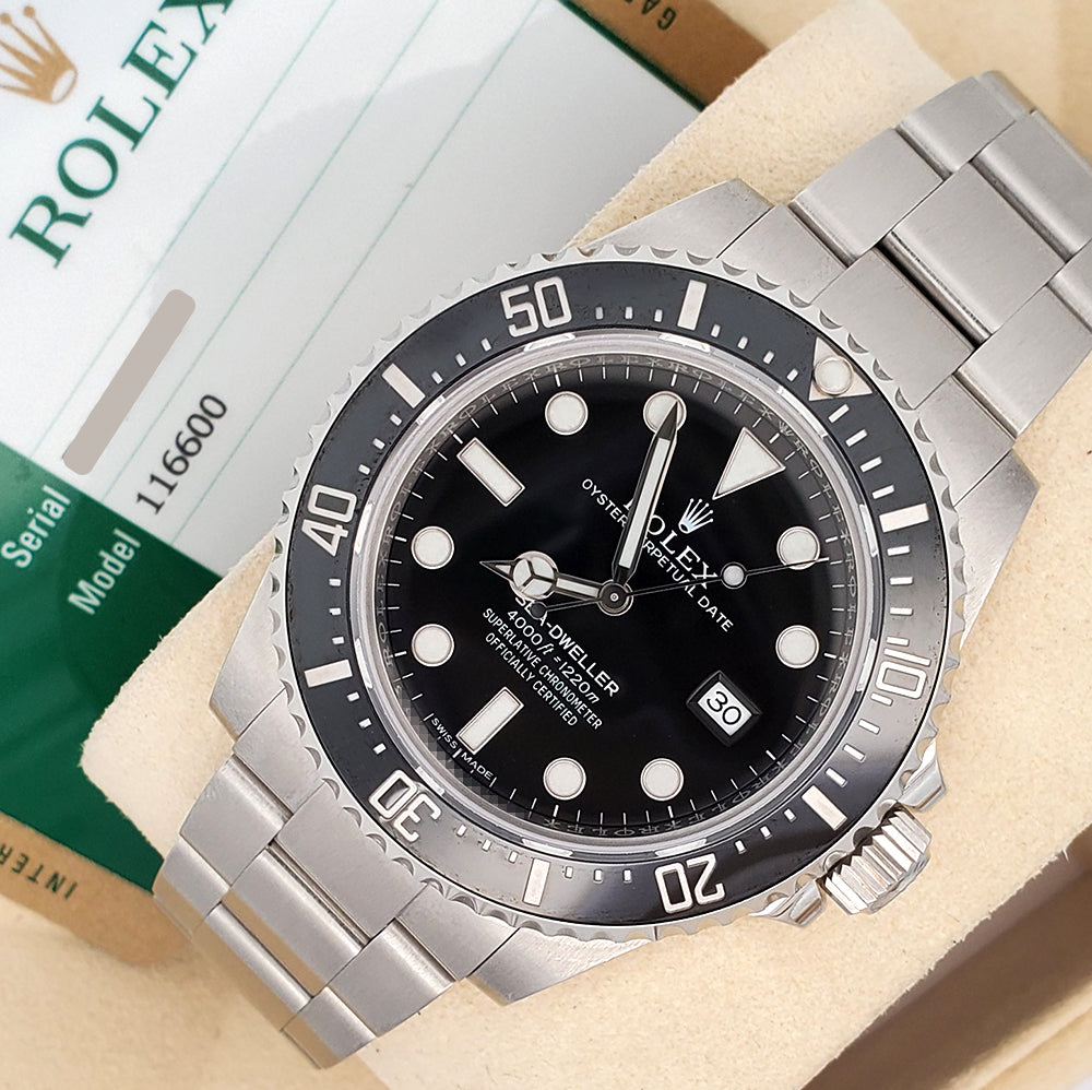 2017 Rolex Sea-Dweller 4000 40mm Ceramic Bezel Steel Watch 116600 Box Papers