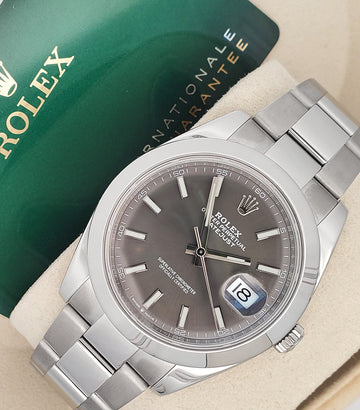 2021 Rolex Datejust 41 126300 Rhodium/Gray Index Oyster Watch Box Papers