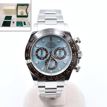 Rolex Daytona 40mm Platinum Ice Blue Dial 116506 Watch Box Papers