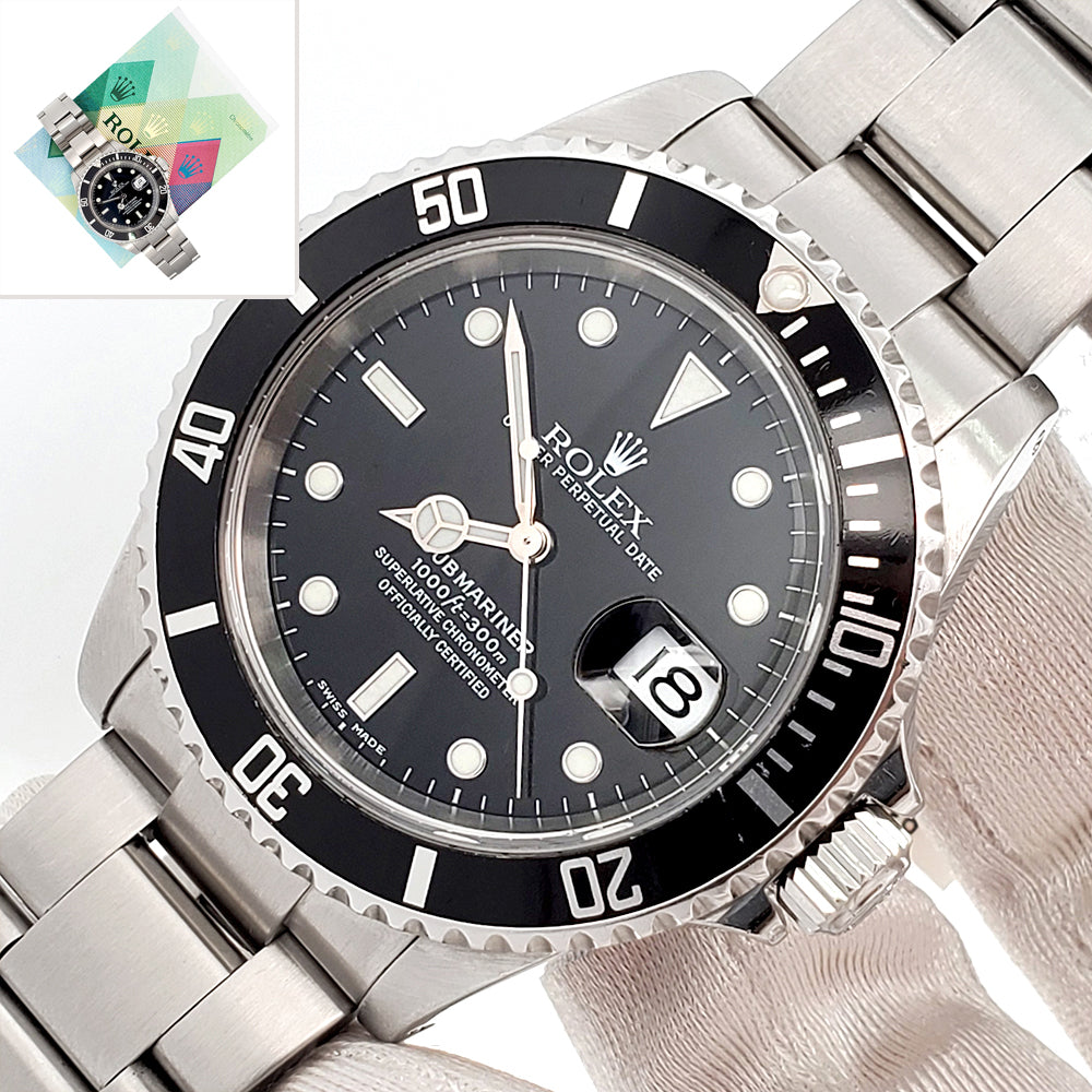 Rolex Submariner Date 16610 40mm Steel Watch Papers