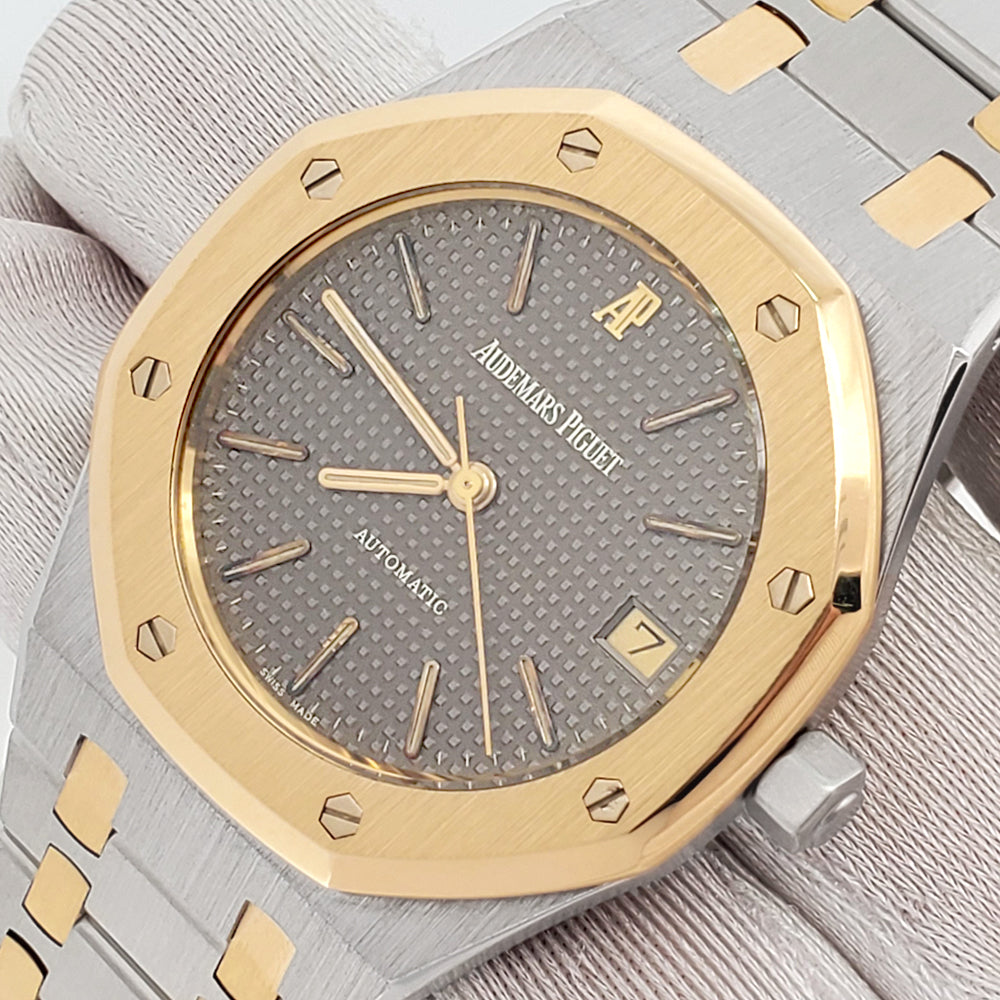 Audemars Piguet Royal Oak Grey Tapisserie Dial Steel Yellow Gold 36mm Automatic Watch 14700SA