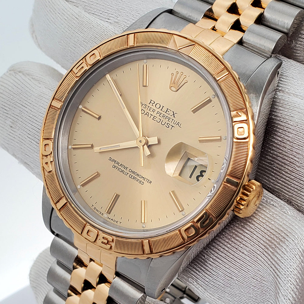 Rolex Datejust Turnograph 36mm Champagne Index Jubilee Yellow Gold/Steel Watch 16263