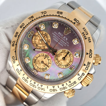 Rolex Cosmograph Daytona 40mm Factory Tahitian MOP 2-tone Yellow Gold/Steel Oyster Watch 116503