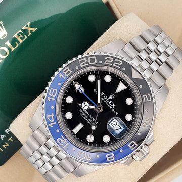 2021 Rolex GMT-Master II 40mm Batgirl Blue/Black Bezel Jubilee Steel Watch 126710BLNR Box Papers