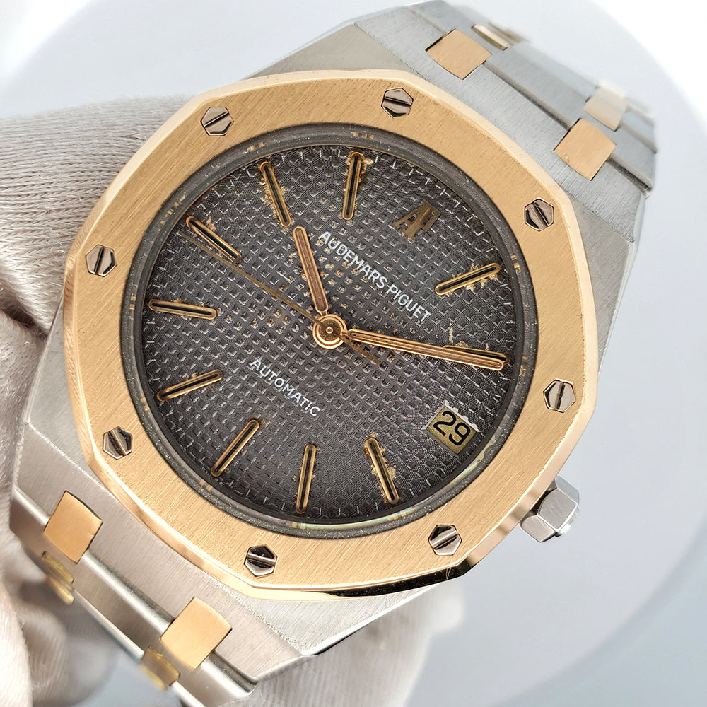 Audemars Piguet Royal Oak 35mm Grey Tapisserie 2-tone Yellow Gold/Steel Automatic Watch SA14486