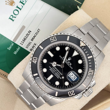 Rolex Submariner Date 40mm Black Dial Steel Watch 116610LN Box Papers