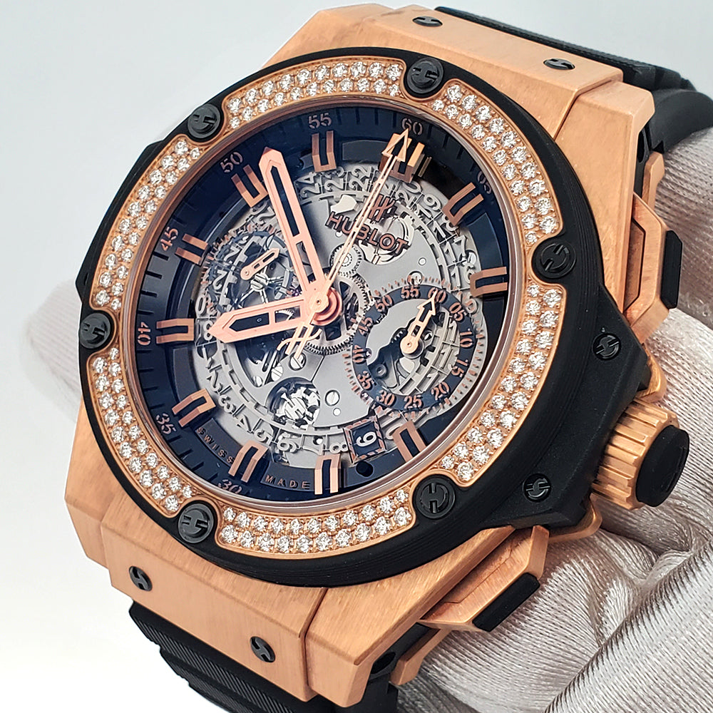 Hublot King Power UNICO Chronograph 48mm Factory Diamond Rose Gold Watch