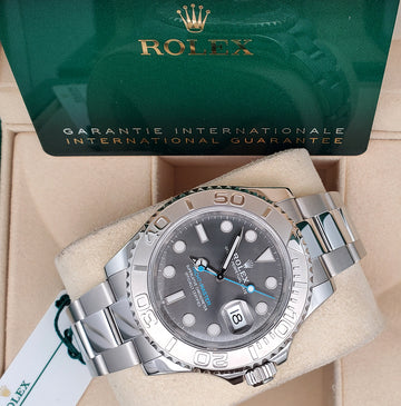 2022 Rolex Yacht-Master 40mm Rhodium Platinum/Steel Watch 126622 Box Papers