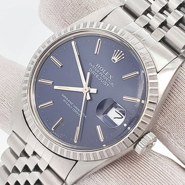 Rolex Datejust 36mm 16030 Blue Index Dial Steel Jubilee Watch