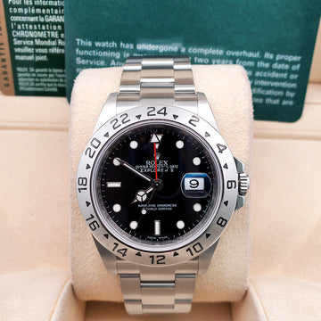 Rolex Explorer II 40mm Black Dial Steel Oyster Watch 16570 Box /Service Papers