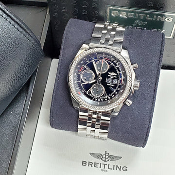 Breitling Bentley Motors GT Special Edition 44.8mm Black Dial Steel Watch A13362 Box Papers