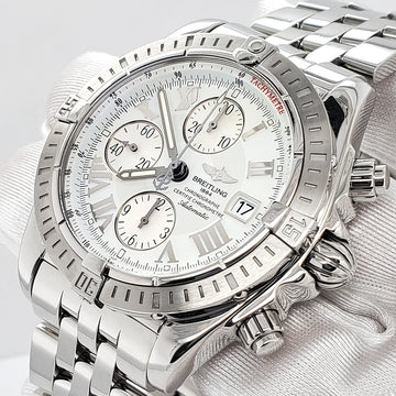 Breitling Chronomat Evolution White Dial Chronograph 44mm Stainless Steel Watch A13356