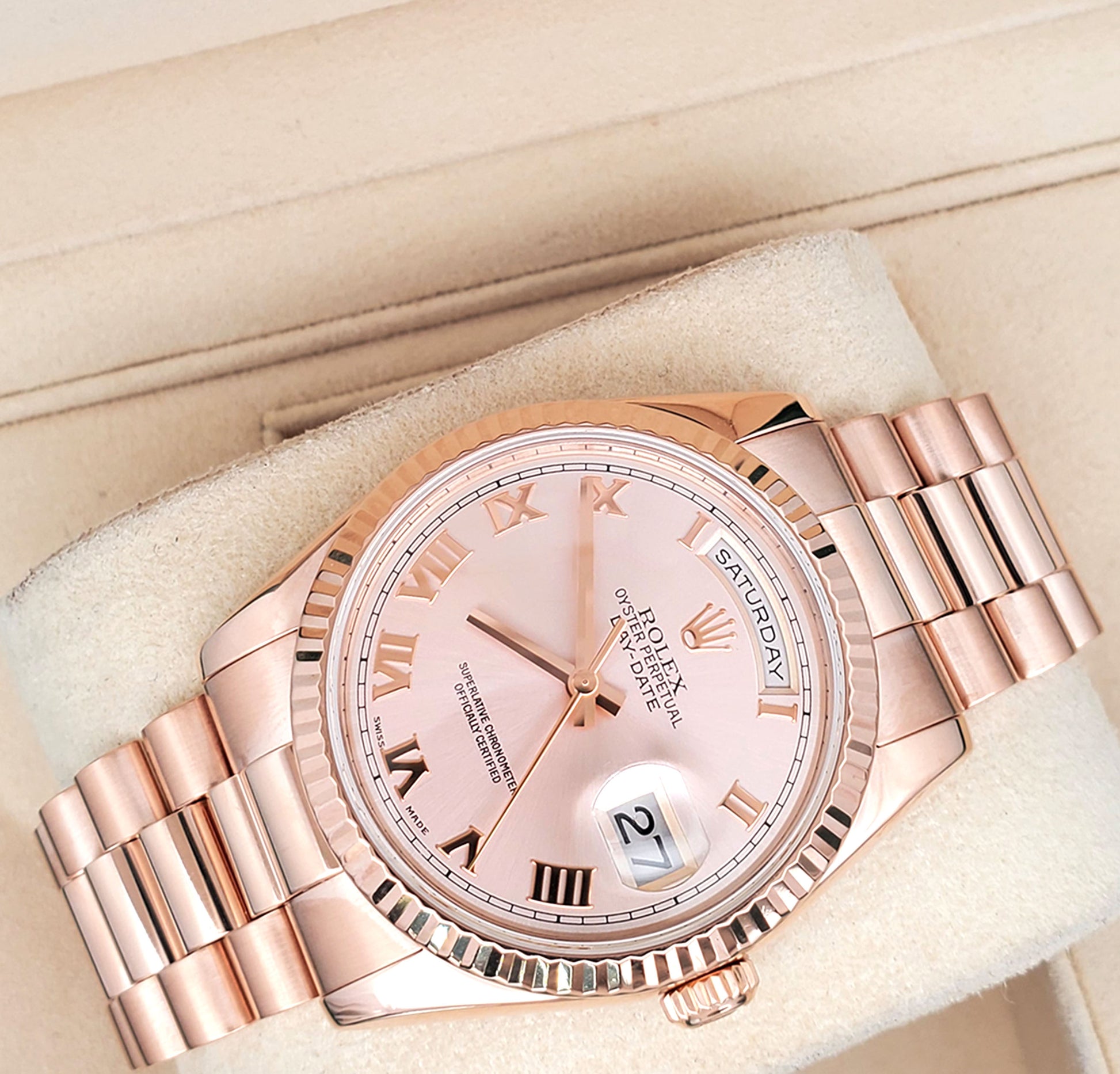 Rose Gold Rolex Oyster Perpetual Datejust Presidential Rolex