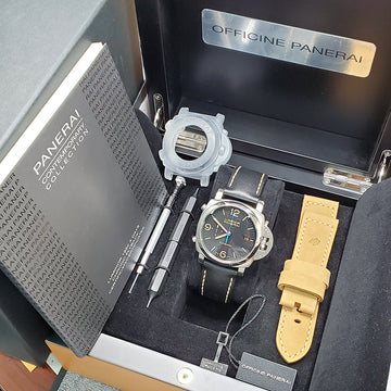 Panerai Luminor 44mm 1950 3 Days Chrono Flyback PAM524 PAM00524 Steel Watch Box Papers
