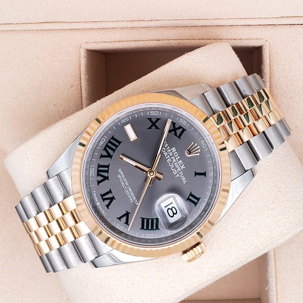 Rolex Datejust 36mm Green Slate Wimbledon Dial Watch 126233