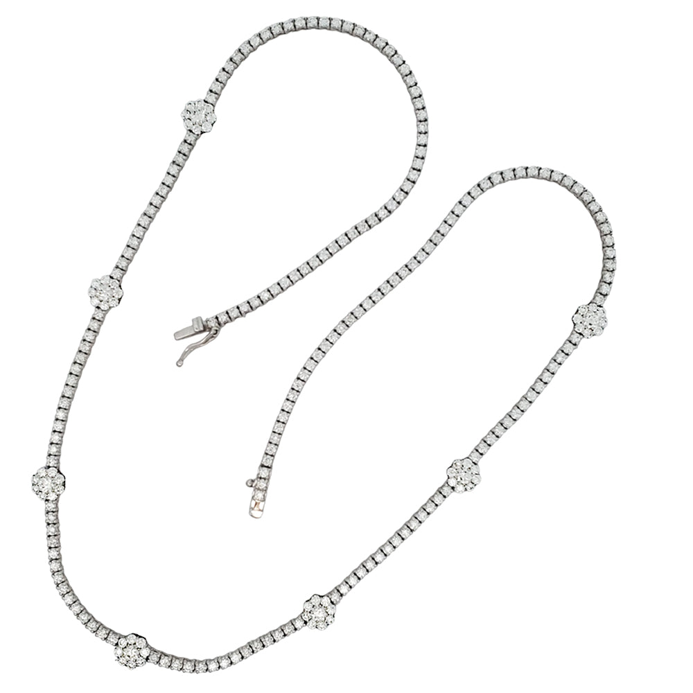 14k White Gold 6.24ct VS Diamond Chain