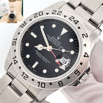 Rolex Explorer II 40mm Black Dial Steel Oyster Watch 16570 Box Papers