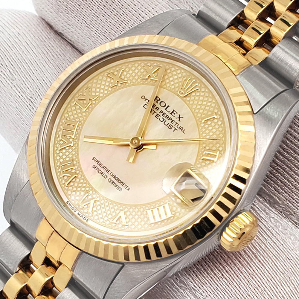 Rolex Datejust 31mm Champagne Pearl Roman 2-tone Yellow Gold/Steel Jubilee Watch 78273
