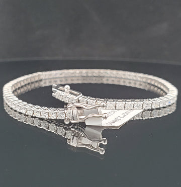 14k White Gold 3ct Tennis Diamond Bracelet 2.2 mm 7