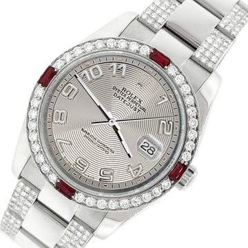 Rolex Datejust 36mm 4.5Ct Diamond Bezel/Bracelet/Silver Concentric Dial 116200 Steel Watch