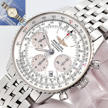 Breitling Navitimer Chronograph 42mm Silver Dial Automatic Steel Mens Watch A23322