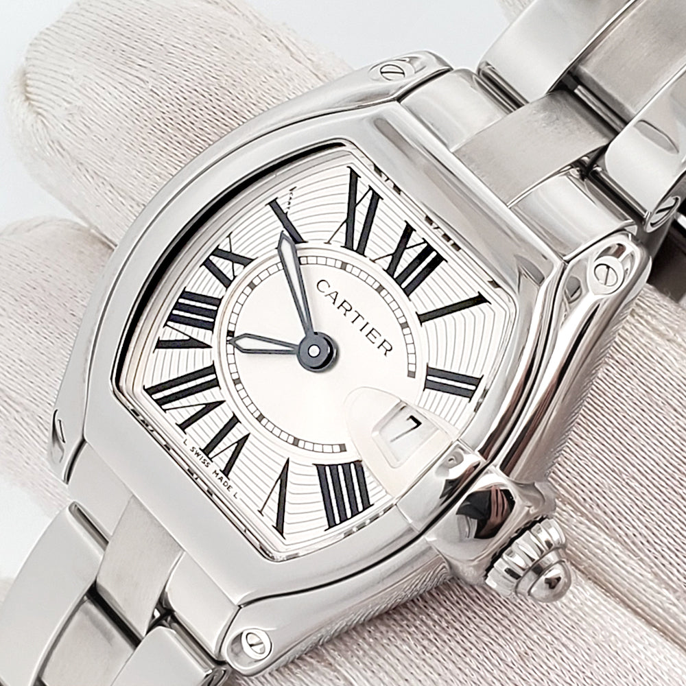Cartier Roadster 30mm Roman Dial Steel Ladies Watch W62016V3 2675