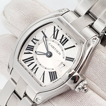 Cartier Roadster 30mm Roman Dial Steel Ladies Watch W62016V3 2675