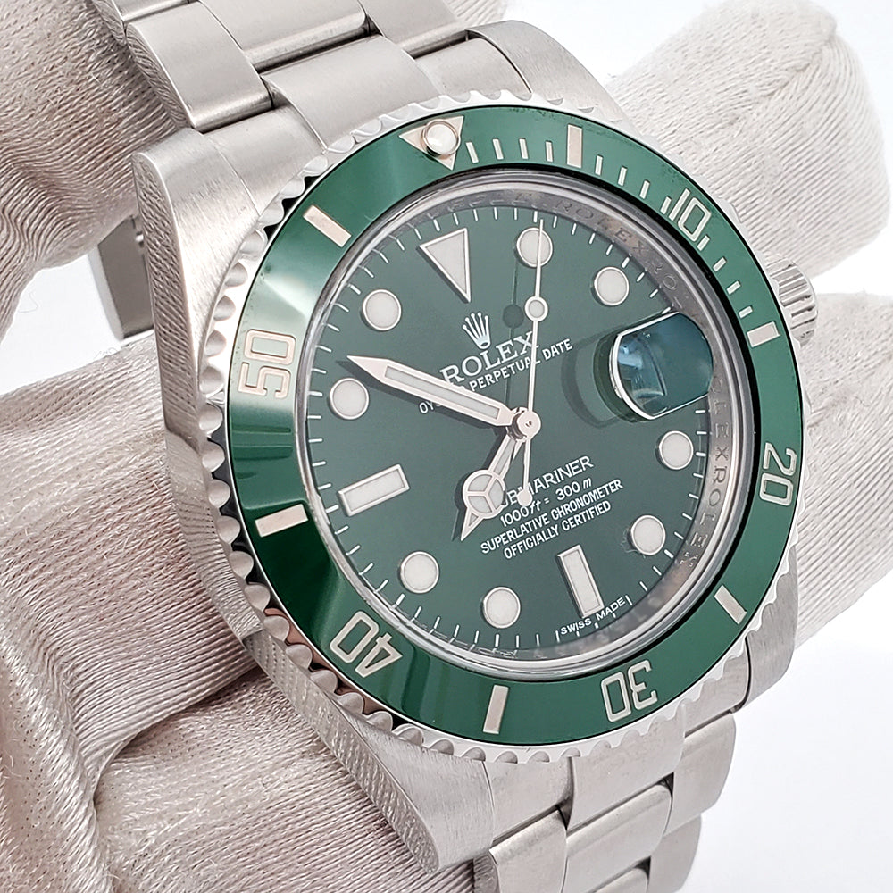 Rolex Submariner "Hulk" Green 40mm Stainless Steel Watch 116610LV Box Papers