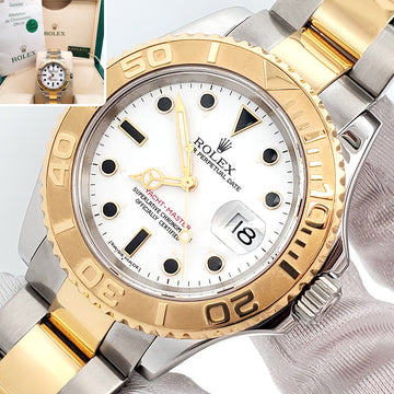 Rolex Yacht-Master 40mm White Dial 2-tone Yellow Gold/Steel Oyster 16623 Watch Box/Papers/Tag
