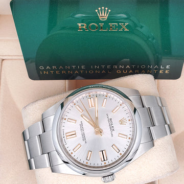 2023 Rolex Oyster Perpetual 41mm 124300 Silver Index Dial Steel Oyster Watch Box Papers