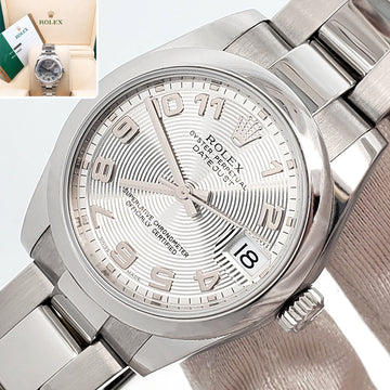 Rolex Datejust 31mm Silver Concentric Dial Steel Watch 178240 Box Papers