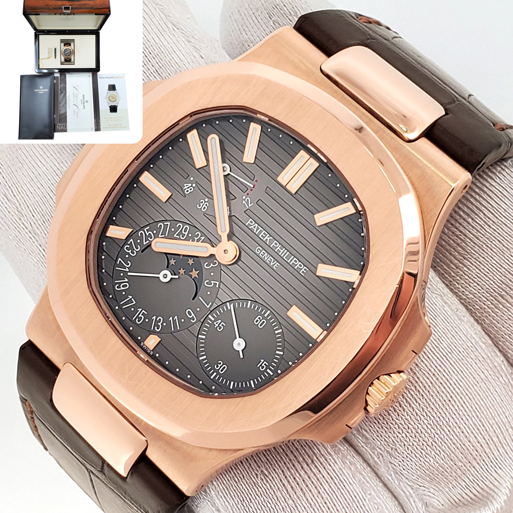 Patek Philippe Nautilus 40mm Rose Gold Watch 5712R-001 Box Papers